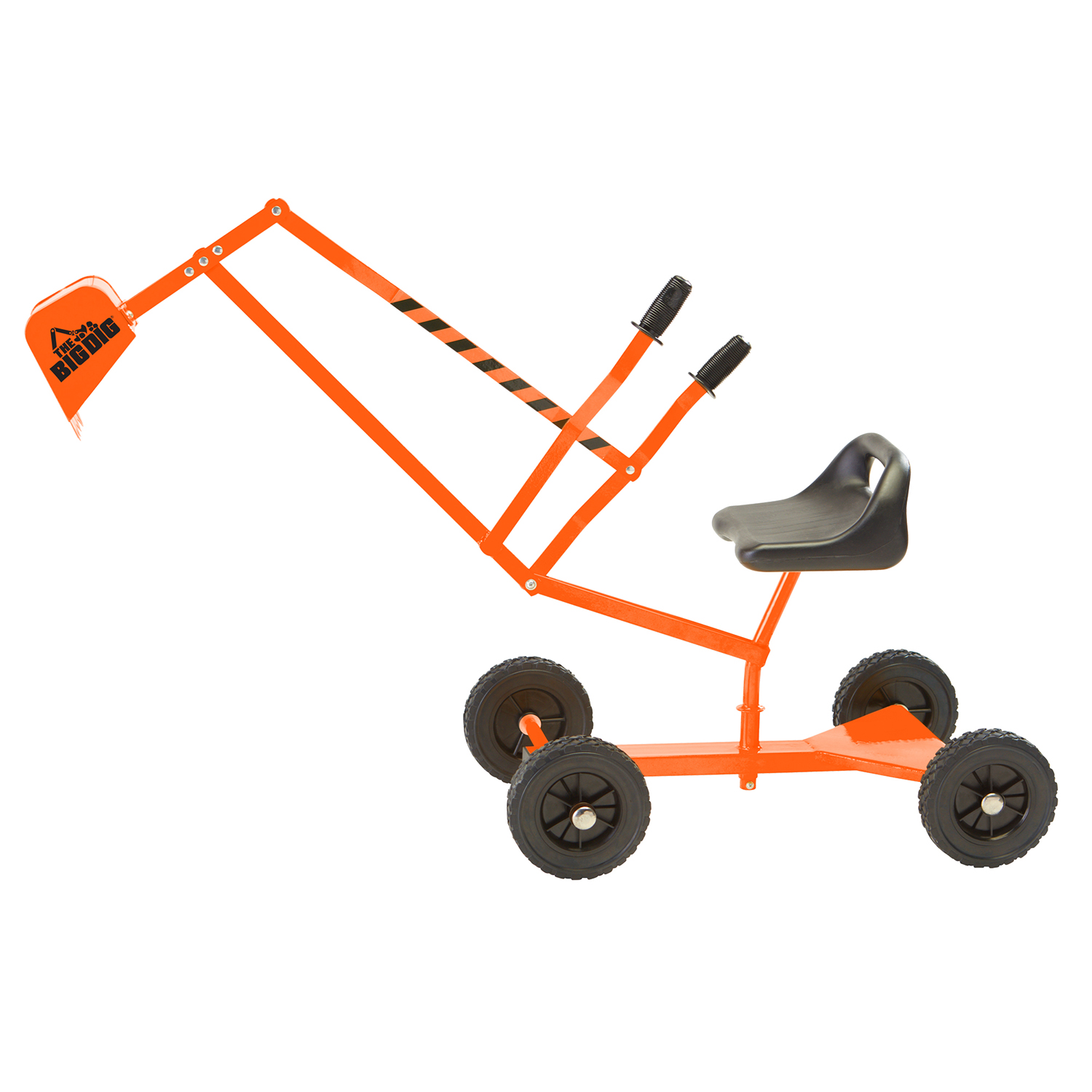 The Big Dig and Roll Special Edition Sandbox Digger Excavator Ride On Crane and Pretend Play Construction Toy with 360 Degree Rotating Boom and Seat, Orange (116)